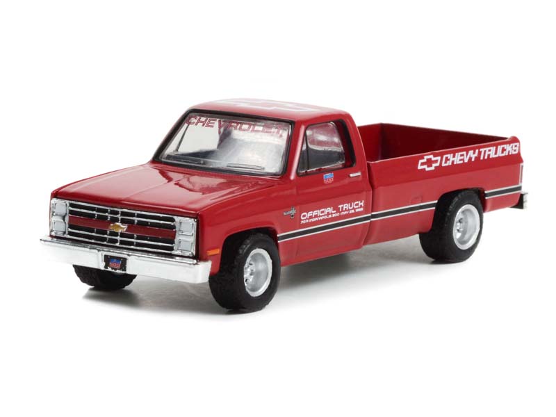 1986 Chevrolet Silverado 70th Annual Indianapolis 500 Mile Race Official Truck Red (Hobby Exclusive) Diecast 1:64 Scale Model - Greenlight 30340