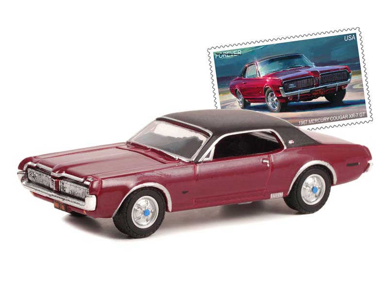 PRE-ORDER 1967 Mercury Cougar XR-7 GT - USPS 2022 Pony Car Stamp Collection (Hobby Exclusive) Diecast 1:64 Scale Model - Greenlight 30371