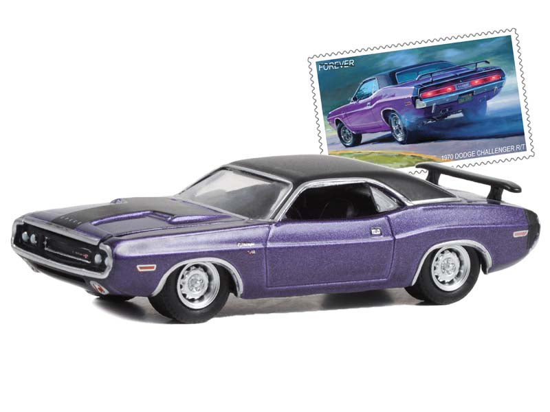 PRE-ORDER 1970 Dodge Challenger R/T - United States Postal Service: 2022 Pony Car Stamp Collection (Hobby Exclusive) Diecast 1:64 Scale Model - Greenlight 30374
