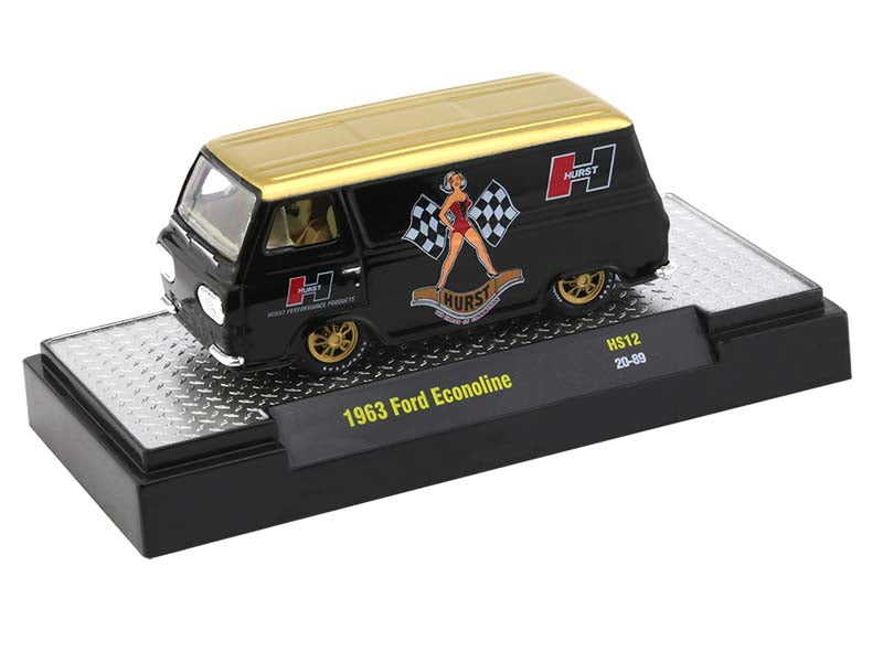 CHASE 1963 Ford Econoline Van - Hurst Black w/ Gold Top Limited to 5500 pcs Worldwide Diecast 1:64 Scale Model - M2 Machines 31500-HS12