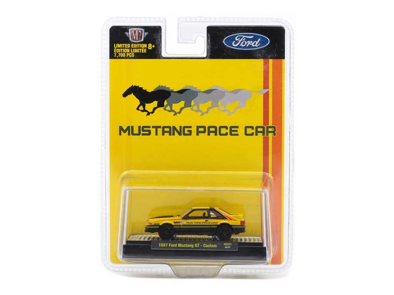 1987 Ford Mustang GT Custom Pace Car (Hobby Exclusive Auto-Thentics) Diecast 1:64 Scale Model - M2 Machines 31500-HS31