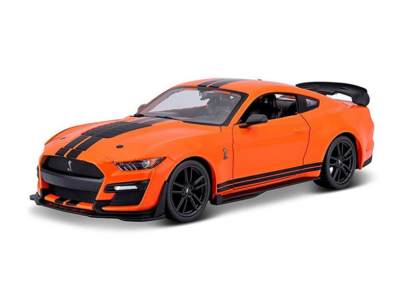 2020 Ford Mustang Shelby GT500 - Bright Orange w/ Black Stripes Diecast 1:24 Scale Model - Maisto 31532OR