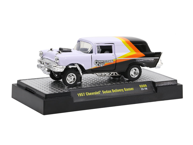 CHASE 1957 Chevrolet Sedan Delivery Gasser "Competition Cams" 1:64 Scale Diecast Model - M2 Machines 31600-GS09