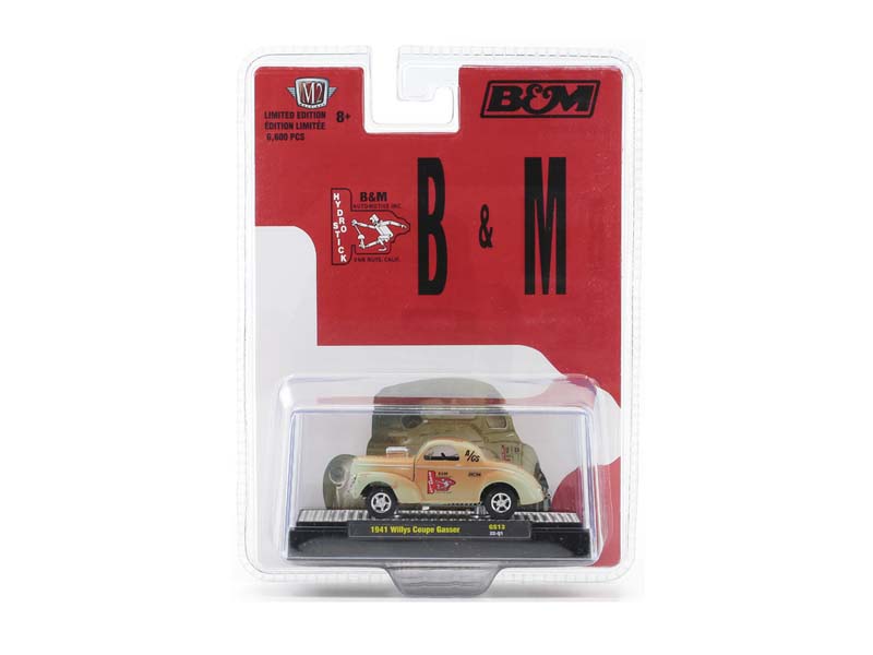 1941 Willys Coupe Gasser B & M Automotive (Hobby Exclusive) Diecast 1:64 Scale Model Car - M2 Machines 31600-GS13