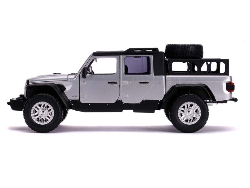 2020 Jeep Gladiator Pickup Truck - Silver w/ Black Top (Fast & Furious) Series Diecast 1:24 Scale Model - Jada 31984