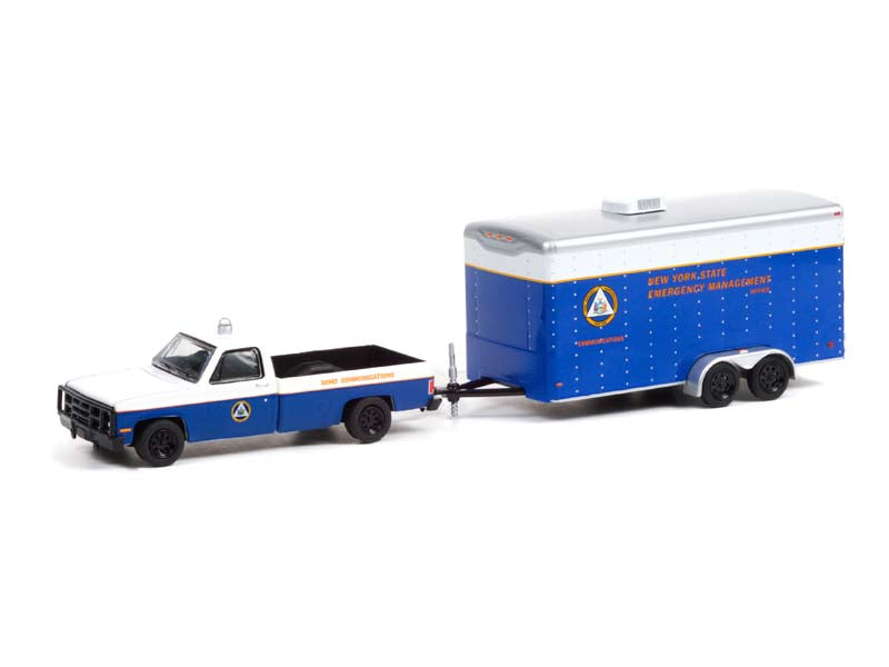 1987 Chevrolet M1008 Pickup w/ Trailer - New York State Emergency Management Office (Hitch & Tow) Series 22 Diecast 1:64 Model - Greenlight 32220C