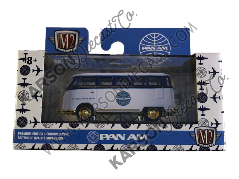 CHASE 1958 Volkswagen Microbus 15 Window Auto Trucks Release 57 Pan American World Airways (Pan Am) in Display Cases 1:64 Diecast Model - M2 Machine 32500-57