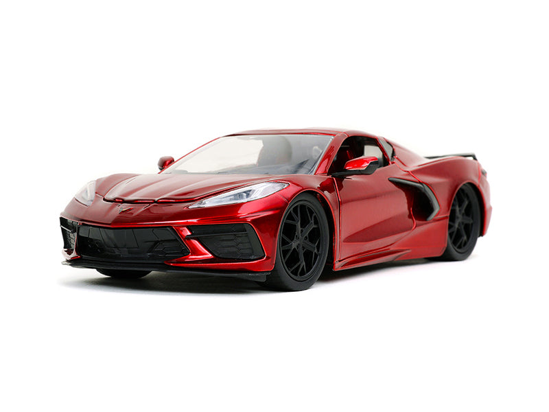 2020 Chevrolet Corvette Stingray C8 Candy Red "Bigtime Muscle" 1:24 Scale Diecast Model Car - Jada 32538MJ