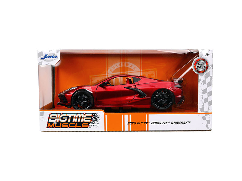 2020 Chevrolet Corvette Stingray C8 Candy Red "Bigtime Muscle" 1:24 Scale Diecast Model Car - Jada 32538MJ