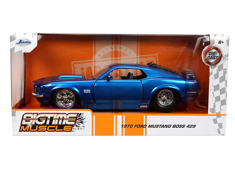 1970 Ford Mustang Boss 429 - Blue (Bigtime Muscle) Series Diecast 1:24 Scale Model - Jada 33043