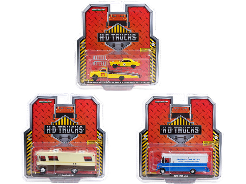 "Heavy Duty H.D. Trucks" Set of 3 pieces Series 20 Diecast 1:64 Models - Greenlight 33200