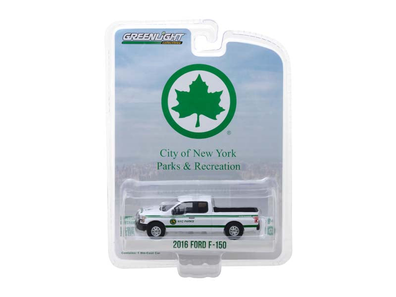 2016 Ford F-150 Pickup Truck New York City Department of Parks & Recreation (Blue Collar) Series 4 Diecast 1:64 Scale Model - Greenlight 35100E