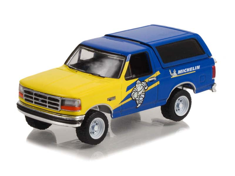 1996 Ford Bronco XL - Michelin Tires (Blue Collar Collection) Series 11 Diecast 1:64 Scale Model - Greenlight 35240D