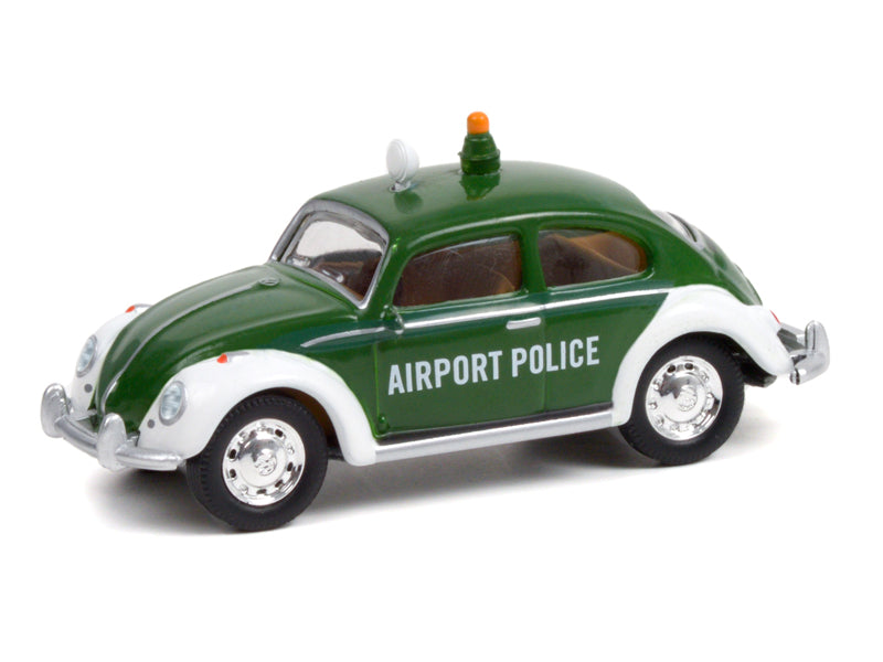 Classic Volkswagen Beetle Green & White "Copenhagen Airport Police" "Club Vee V-Dub" Series 13 Diecast 1:64 Model - Greenlight 36030D