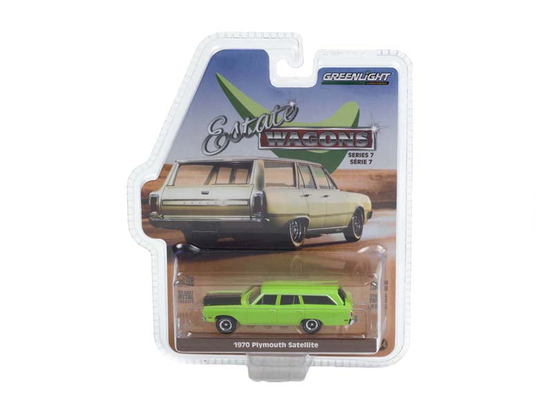 1970 Plymouth Satellite - Custom Lime Green (Estate Wagons) Series 7 Diecast 1:64 Scale Model - Greenlight 36040C