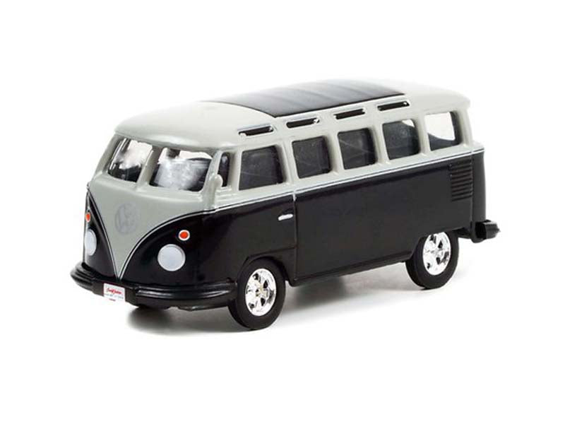 1962 Volkswagen Type 2 (T1) Custom Bus - Black and Silver w/ Black Interior (Barrett-Jackson) Series 9 Diecast 1:64 Scale Model - Greenlight 37250A