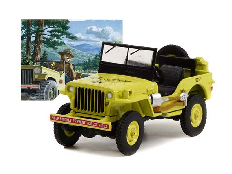1942 Willys MB Jeep - Help Smokey Prevent Forest Fires (Smokey Bear) Series 1 Diecast 1:64 Model - Greenlight 38020A