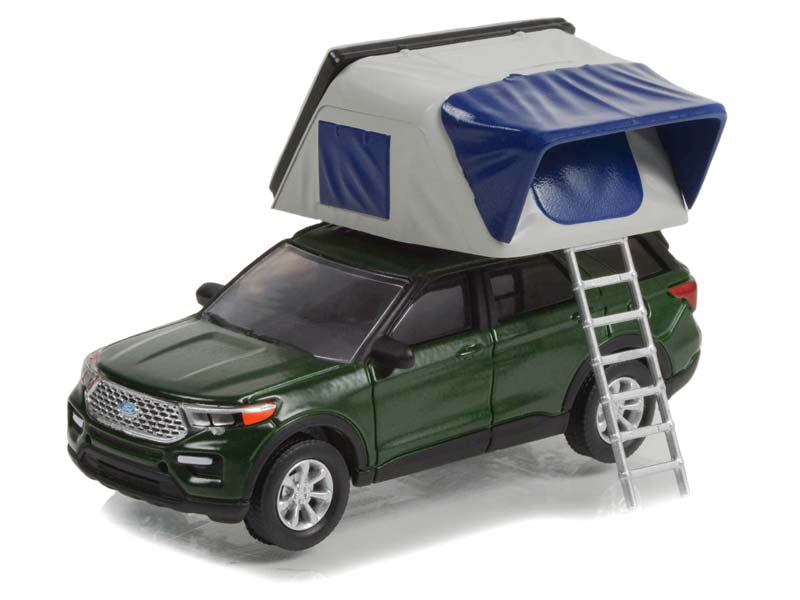 2022 Ford Explorer Limited w/ Modern Rooftop Tent (The Great Outdoors) Series 2 Diecast 1:64 Scale Model - Greenlight 38030F