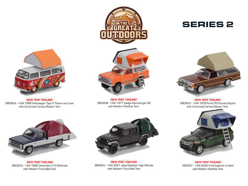 The Great Outdoors Series 2 SET OF 6 Diecast 1:64 Scale Models - Greenlight 38030