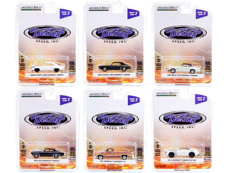 "Detroit Speed Inc." Set of 6 pieces Series 2 Diecast 1:64 Model Cars - Greenlight 39070