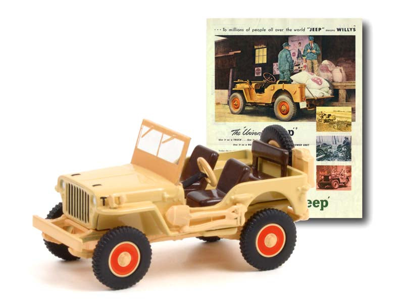 1945 Willys MB Jeep - The Universal Jeep (Vintage Ad Cars) Series 5 Diecast 1:64 Scale Model Car - Greenlight 39080A
