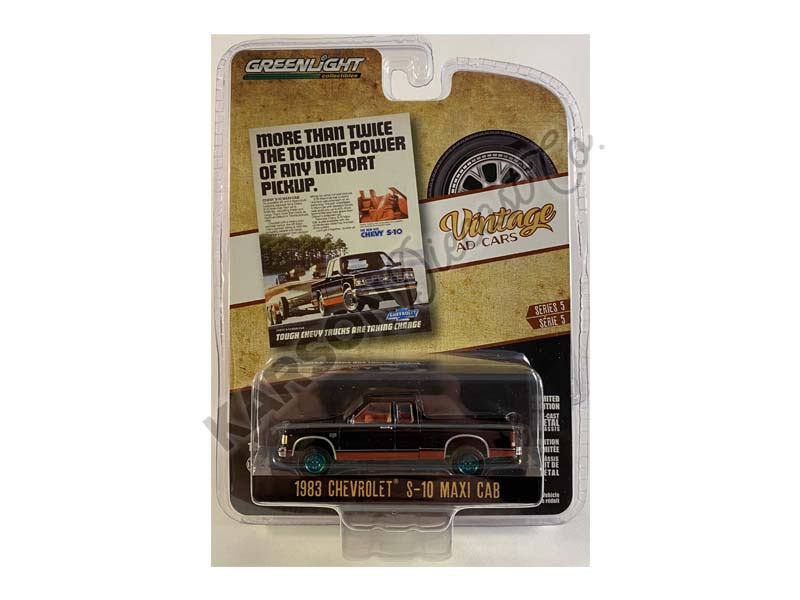 CHASE 1983 Chevrolet S-10 Maxi-Cab - More Than Twice The Towing Power Of Any Import Pickup (Vintage Ad Cars) Series 5 Diecast 1:64 Model - Greenlight 39080E