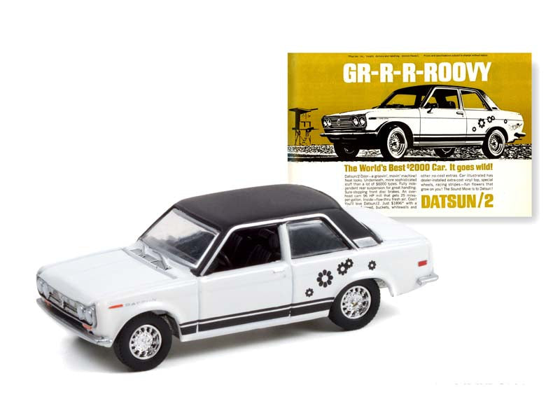 CHASE 1969 Datsun 510 - GR-R-R-ROOVY The World's Best $2000 Car. It Goes Wild! (Vintage Ad Cars) Series 6 Diecast 1:64 Models - Greenlight 39090A