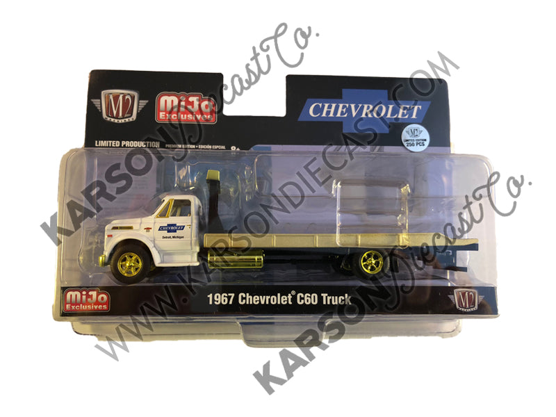 CHASE 1967 Chevrolet C60 Flatbed Truck 1:64 Diecast Model White "Chevrolet" (Detroit, Michigan) Limited Edition to 3,000 pieces Worldwide - M2 Machines 39100-MJS01