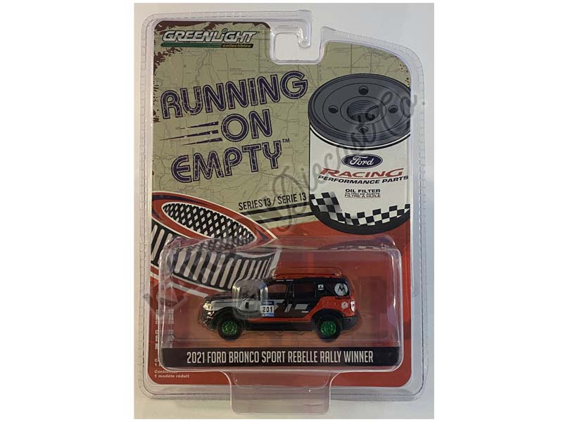 CHASE 2021 Ford Bronco Sport #201 Rebelle Rally Winner - Ford Performance (Running On Empty) Series 13 Diecast 1:64 Scale Model - Greenlight 41130F