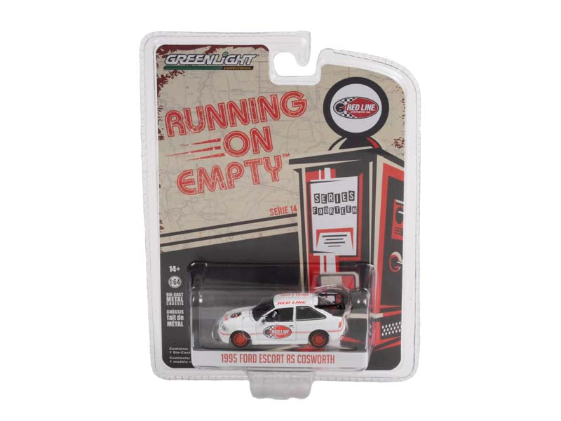 1995 Ford Escort RS Cosworth - Red Line Synthetic Oil (Running on Empty) Series 14 Diecast 1:64 Scale Model - Greenlight 41140E