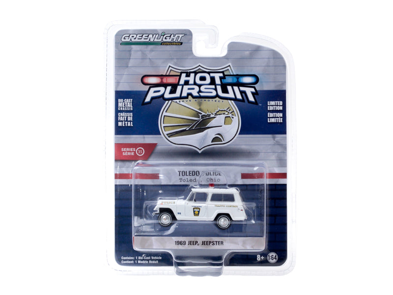 1969 Jeep Jeepster "Traffic Control" "Toledo Police" (Ohio) "Hot Pursuit" Series 35 Diecast 1:64 Scale Model Car - Greenlight 42920A