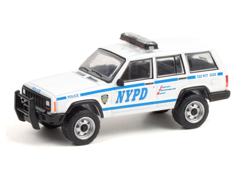 1997 Jeep Cherokee - New York City Police Dept NYPD (Hot Pursuit) Series 38 Diecast 1:64 Scale Model - Greenlight 42960C