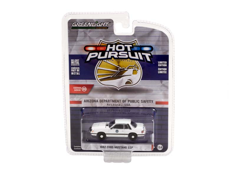 1982 Ford Mustang SSP - Arizona Department of Public Safety (Hot Pursuit) Series 39 Diecast 1:64 Scale Model - Greenlight 42970A