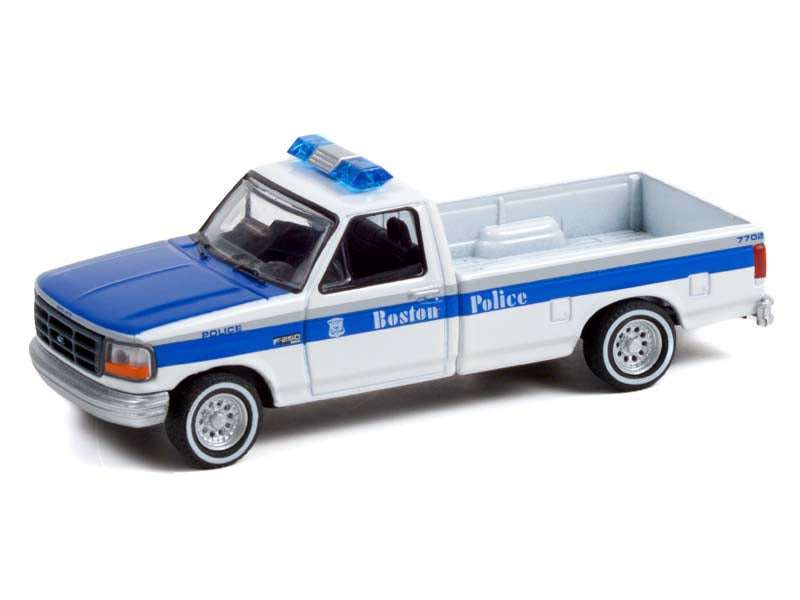1995 Ford F-250 - Boston Police Department - Boston Massachusetts (Hot Pursuit) Series 40 Diecast 1:64 Scale Model Truck - Greenlight 42980C