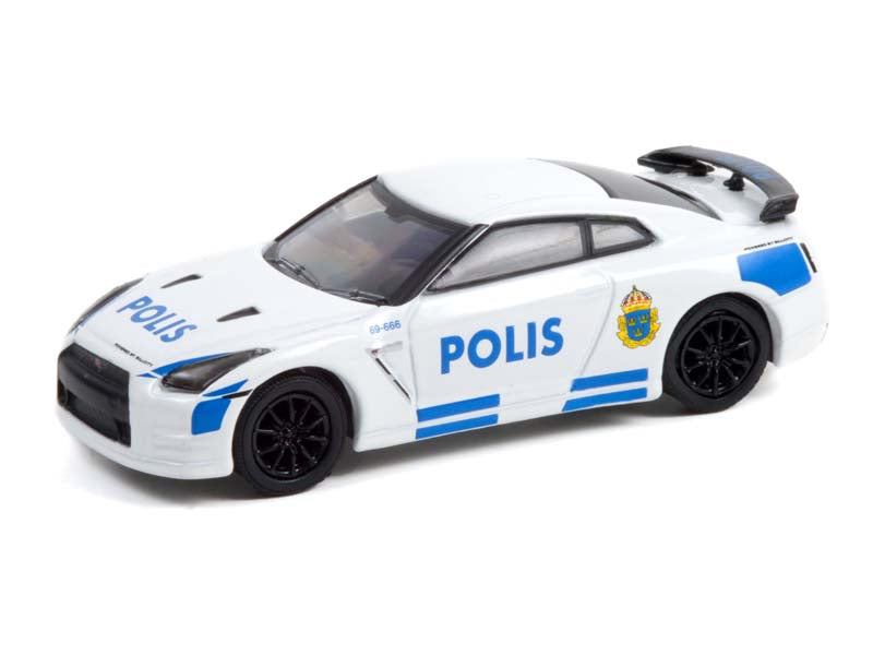 2014 Nissan GT-R (R35) - Stockholm Sweden Polis (Hot Pursuit) Series 40 Diecast 1:64 Scale Model Car - Greenlight 42980D