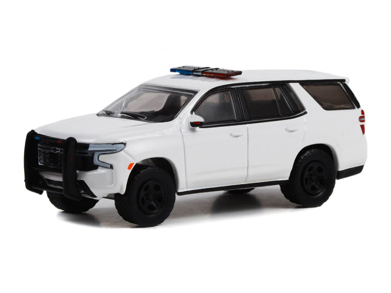 2022 Chevrolet Tahoe Police Pursuit Vehicle (PPV) White w/ Lights - Hot Pursuit (Hobby Exclusive) Diecast 1:64 Scale Model - Greenlight 43001