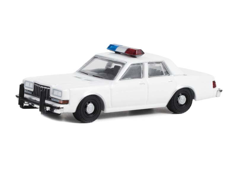 1980-89 Dodge Diplomat White w/ Lights - Hot Pursuit (Hobby Exclusive) Diecast 1:64 Scale Model Car - Greenlight 43006