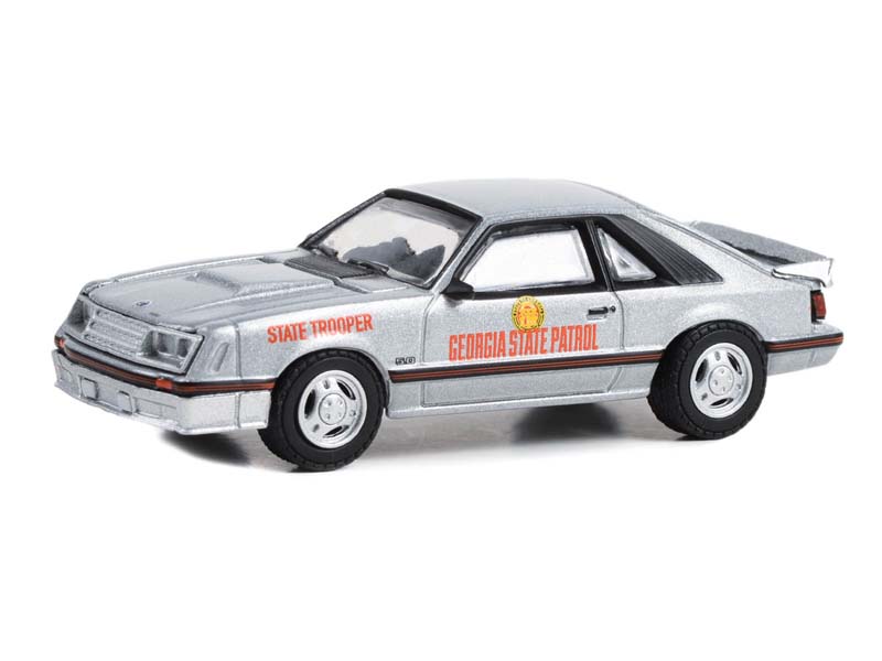 1982 Ford Mustang GT - Georgia State Patrol State Trooper Test Car (Hot Pursuit) Series 44 Diecast 1:64 Scale Model Car - Greenlight 43020A