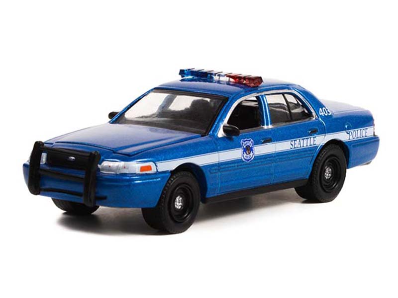 2001 Ford Crown Victoria Police Interceptor - Seattle Police (Hot Pursuit) Series 44 Diecast 1:64 Scale Model Car - Greenlight 43020D