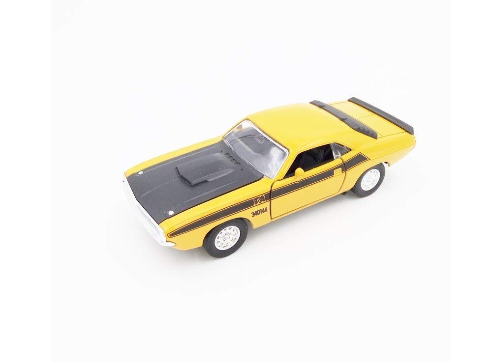 1970 Dodge Challanger T/A Yellow  5" Diecast Model Pullback - Welly - 43663YLW