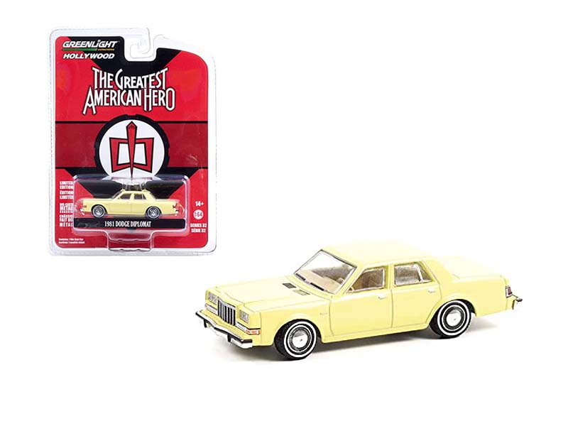 CHASE 1981 Dodge Diplomat "The Greatest American Hero" (1981-1983) TV Series "Hollywood Series" Release 32 Diecast 1:64 Model - Greenlight 44920A