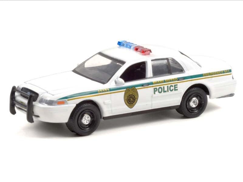 2001 Ford Crown Victoria Police Interceptor - Dexter Miami Metro Police (Hollywood) Series 32 Diecast 1:64 Scale Model - Greenlight 44920B