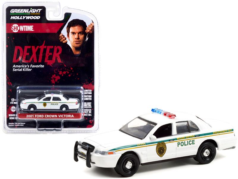 CHASE 2001 Ford Crown Victoria Interceptor "Miami Metro Police" "Dexter" Hollywood Series Release 32 Diecast 1:64 Model - Greenlight 44920B