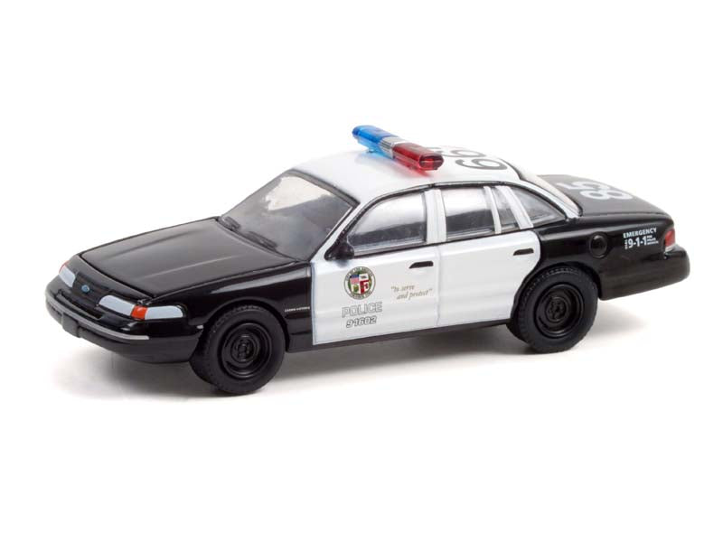 CHASE 1992 Ford Crown Victoria Police Interceptor LAPD - Drive (Hollywood Series 33) Diecast 1:64 Scale Model - Greenlight 44930D