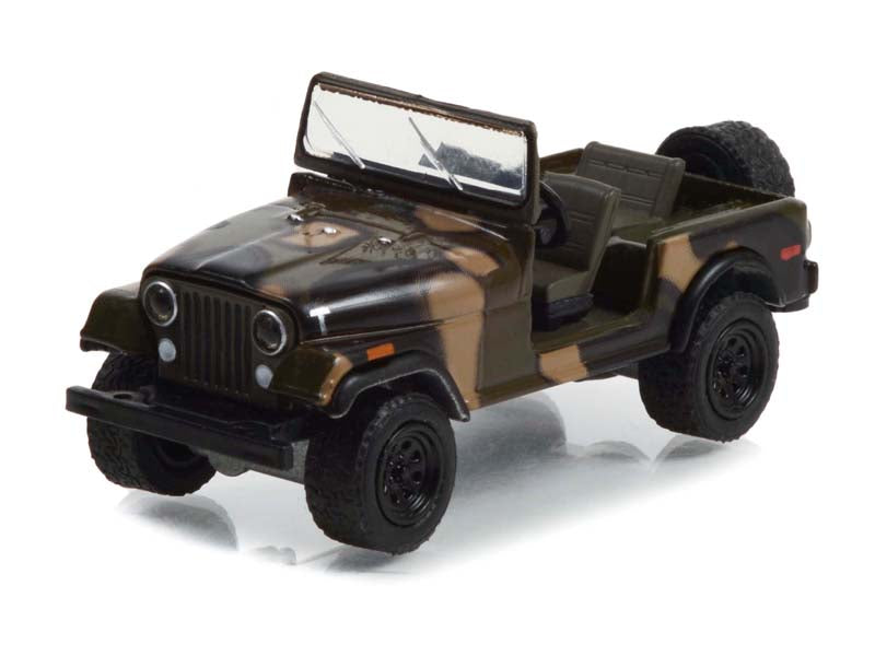 1981 Jeep CJ-7 - Camouflage Fall Guy Stuntman Association (Hollywood) Special Edition Diecast 1:64 Scale Model - Greenlight 44965E