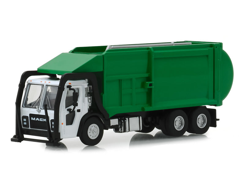 2019 Mack LR Refuse Truck - White and Green (S.D. Trucks Series 6) Diecast 1:64 Scale Model - Greenlight 45060C
