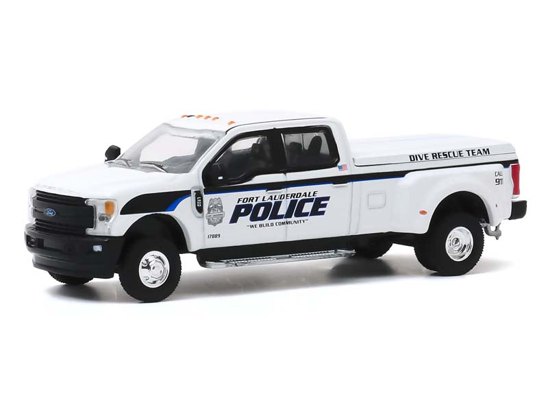 2019 Ford F-350 Dually - Fort Lauderdale, Florida Police Department Dive Team (Dually Drivers) Series 4 Diecast 1:64 Model - Greenlight 46040F