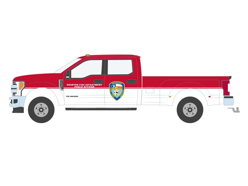 2019 Ford F-350 Dually - Houston Fire Department Public Affairs Texas (Dually Drivers) Series 11 Diecast 1:64 Scale Model - Greenlight 46110D