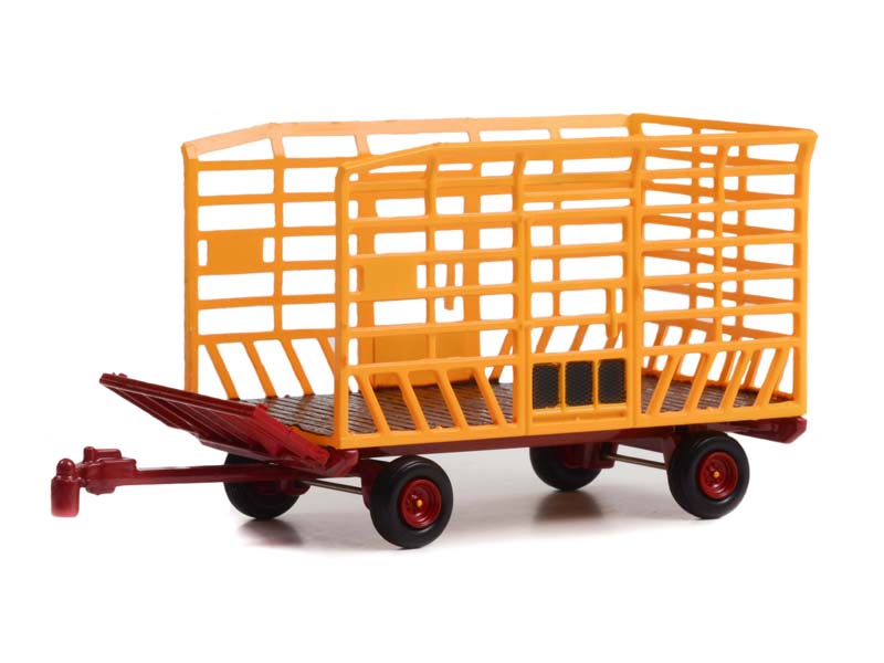 Bale Throw Wagon - Yellow and Red (Down on the Farm) Series 7 Diecast 1:64 Scale Model - Greenlight 48070F