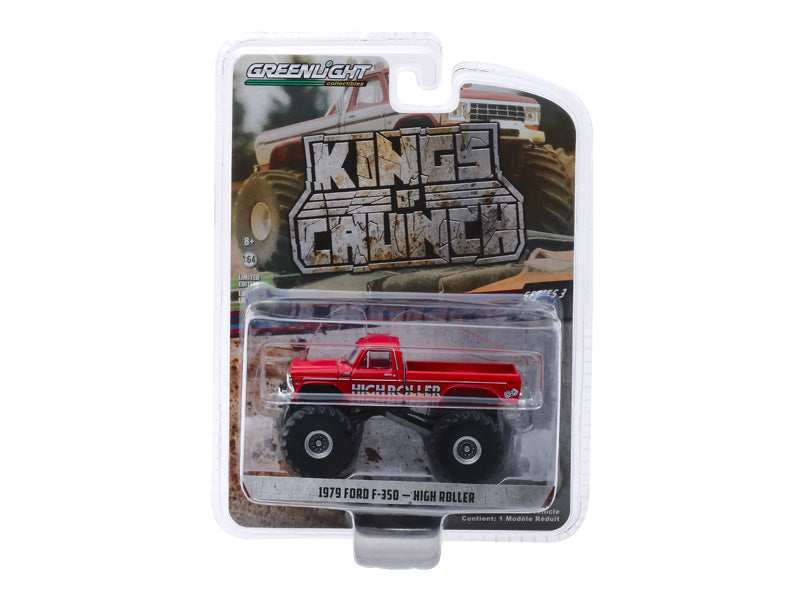 1979 Ford F-350 Monster Truck - High Roller (Kings of Crunch Series 3) Diecast 1:64 Scale Model - Greenlight 49030D